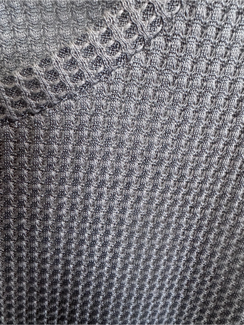 NWT Umgee Ash Gray Waffle Knit T-Shirt Dress Rolled Sleeve VERY Oversized Medium - Picture 6 of 9